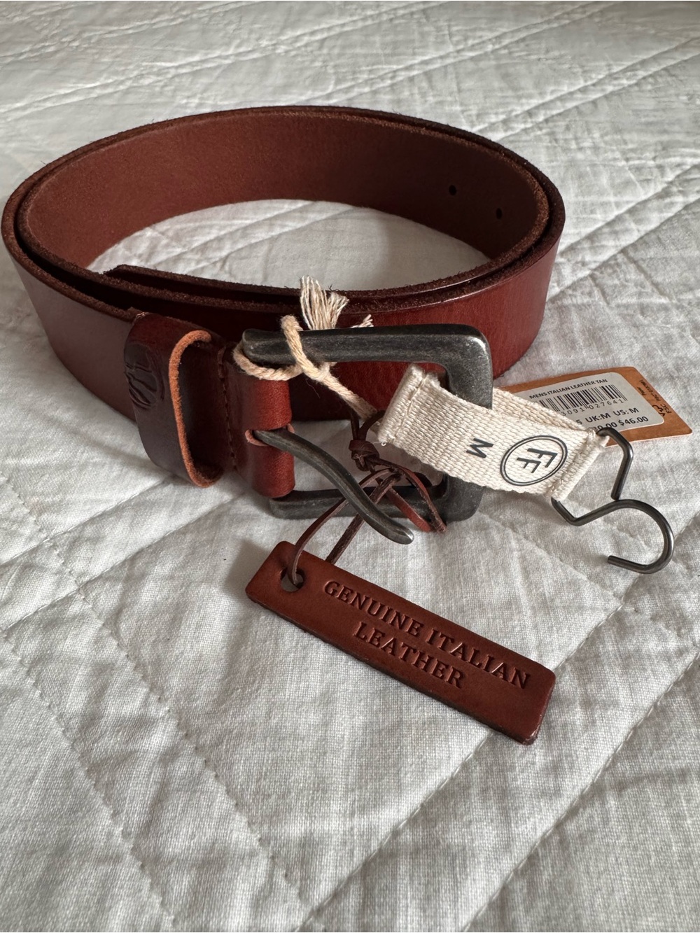 🆕 FATFACE Genuine Italian Leather Men’s Belt - Brown - M
